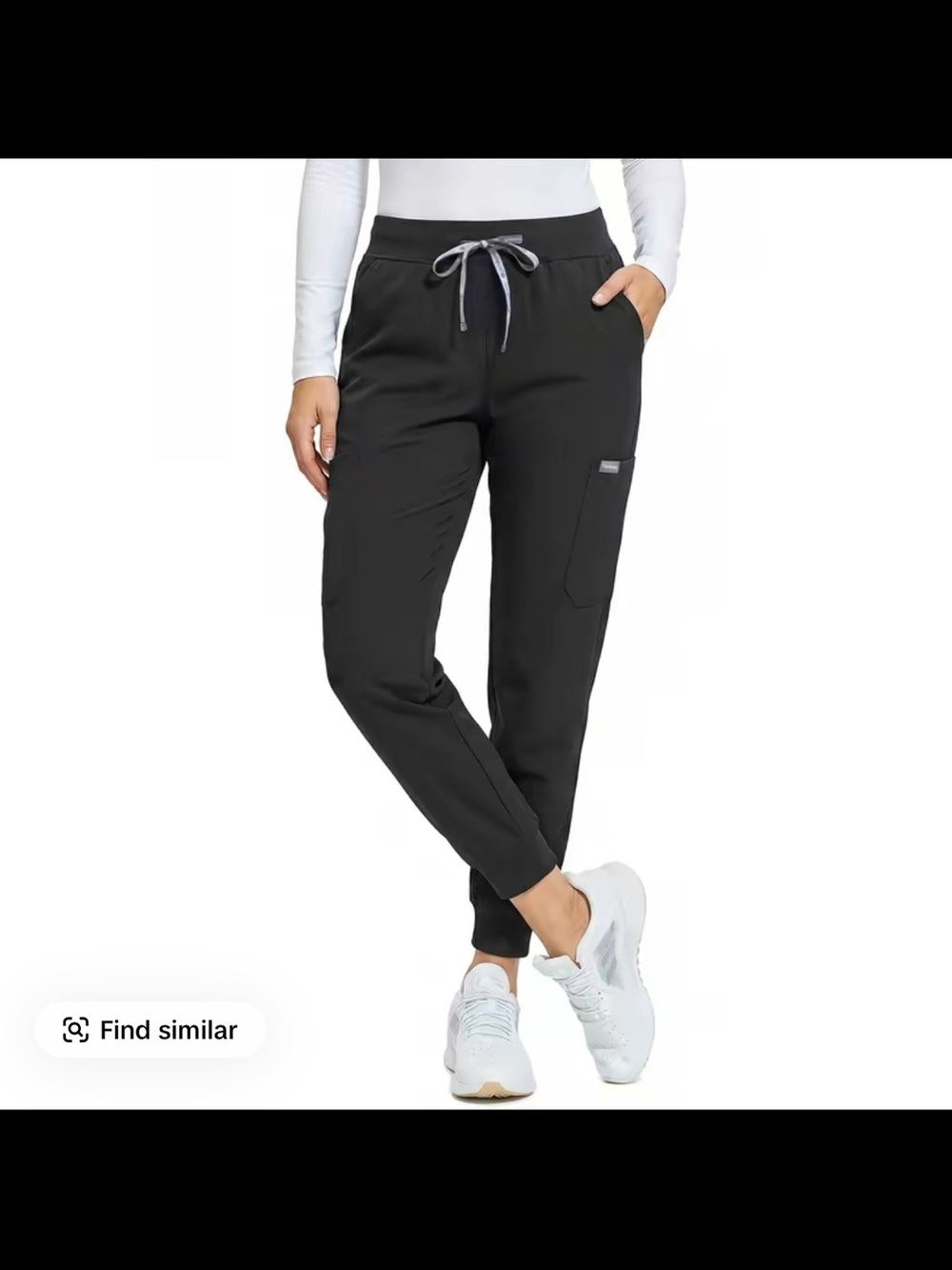 Tinylemon Stretchy Women’s Black Drawstring Scrub Jogger Pants